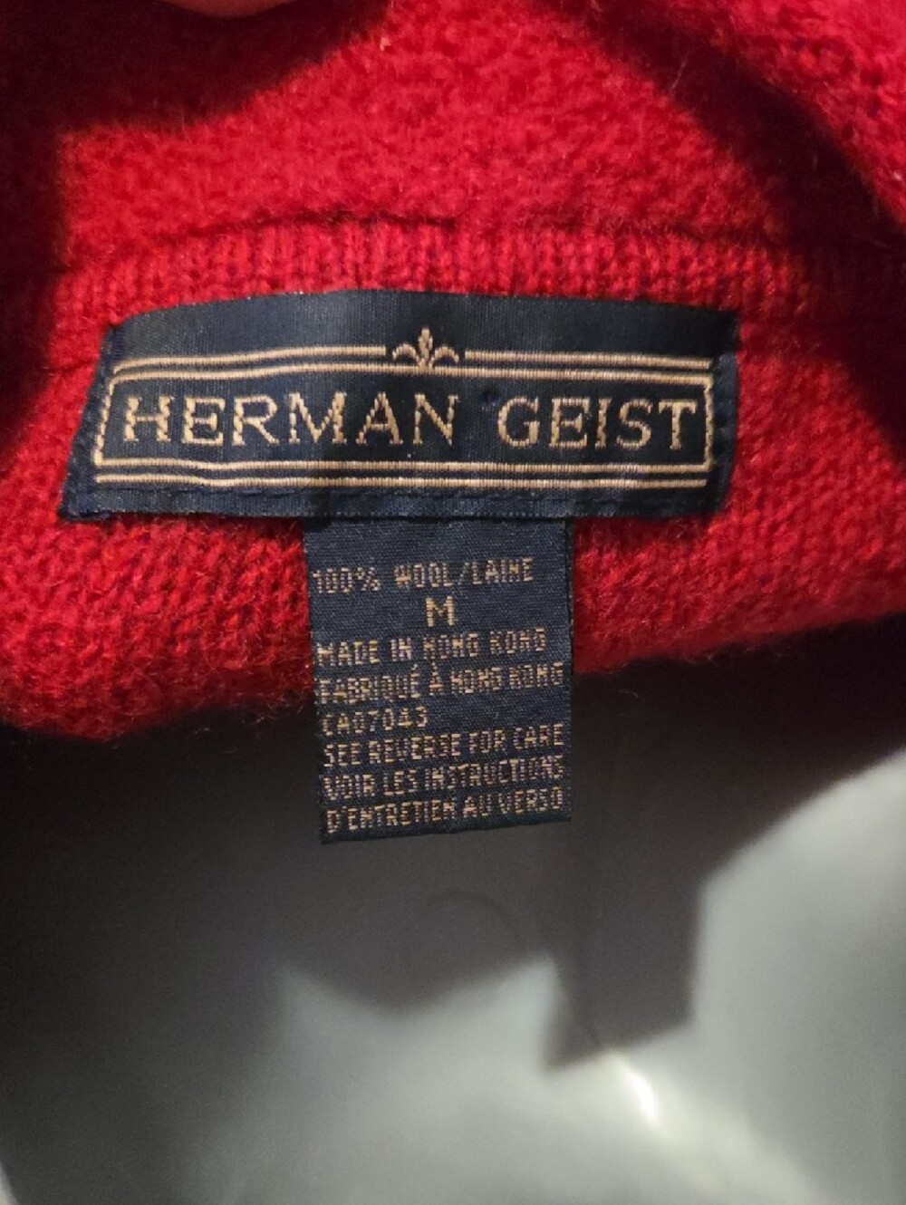 HERMAN GEIST Red Wool Zip-Front Jacket with Black Trim - Picture 9 of 10